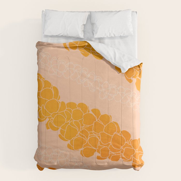 Puakenikeni leis on coral pink Comforter Gallery Image 6