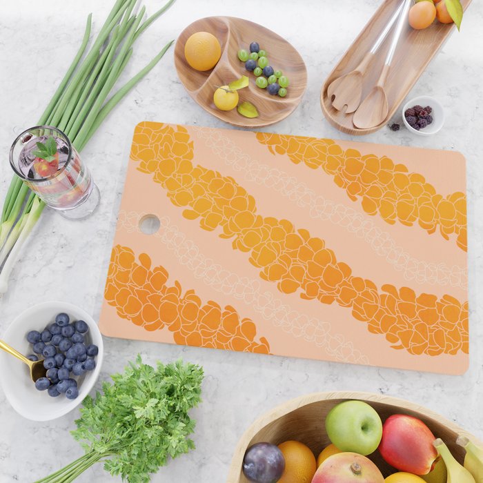 Puakenikeni leis on coral pink Cutting Board Gallery Image 2
