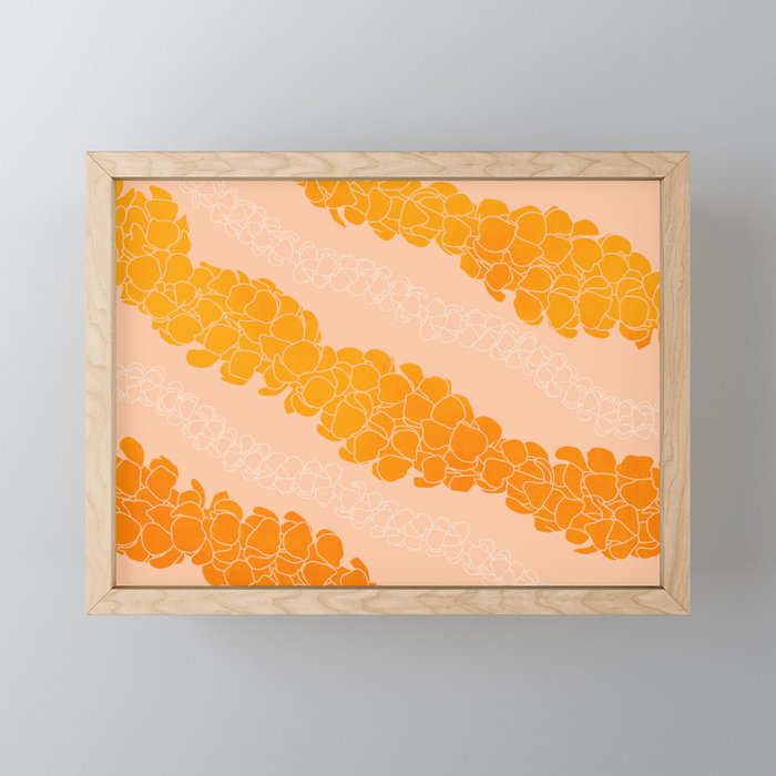 Puakenikeni leis on coral pink Mini Art Print Gallery Image 1