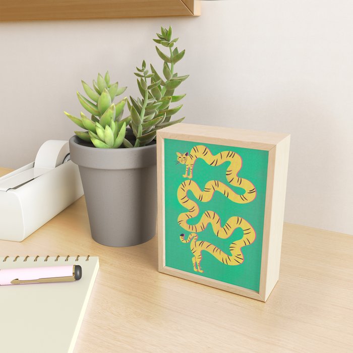 Playful Twisting Tiger Mini Art Print Gallery Image 2