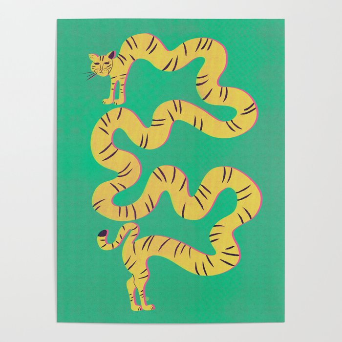 Playful Twisting Tiger Poster Gallery Image 4