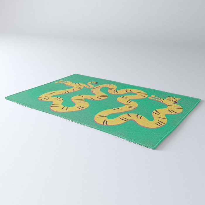 Playful Twisting Tiger Rug Gallery Image 3