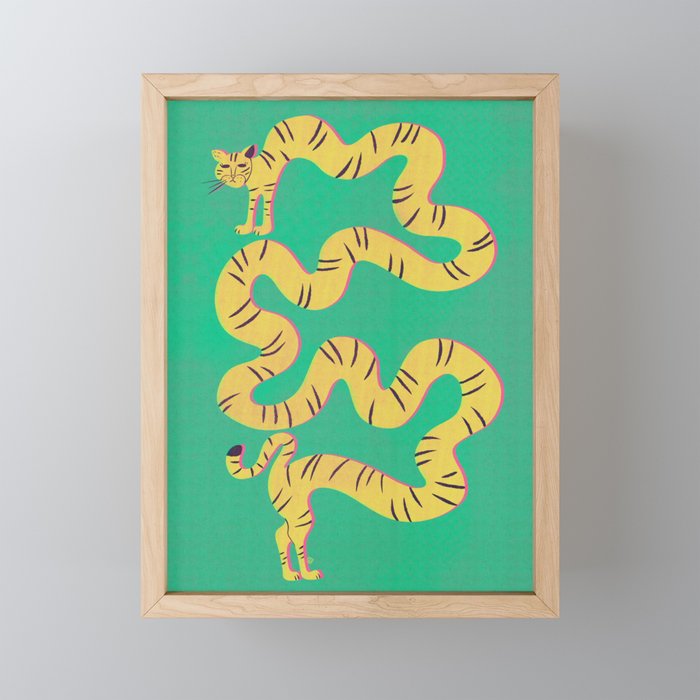 Playful Twisting Tiger Mini Art Print Gallery Image 1