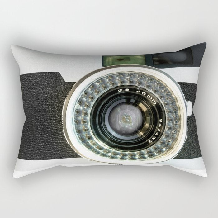Vintage camera Rectangular Pillow Gallery Image 1