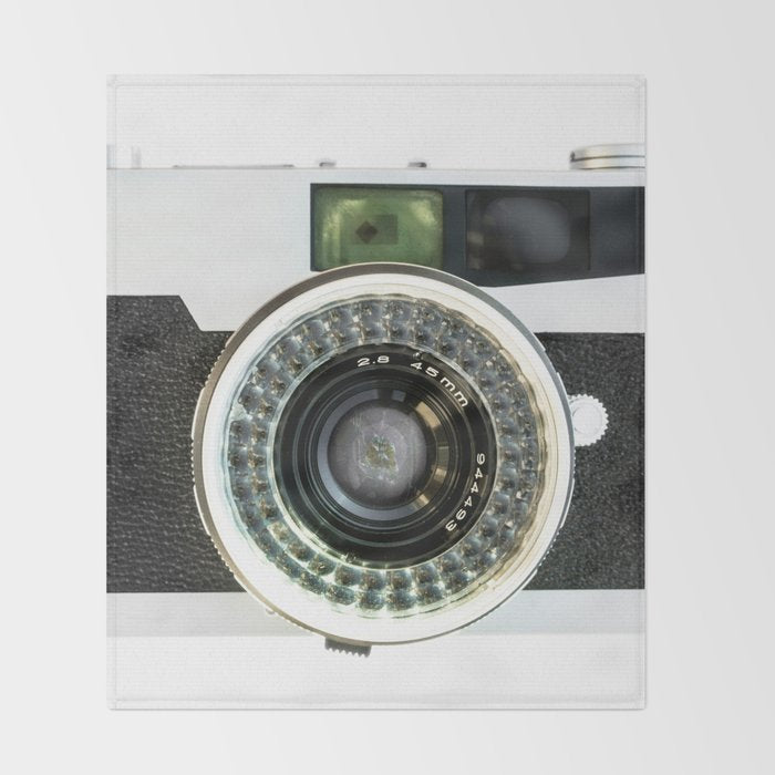 Vintage camera Throw Blanket Gallery Image 2
