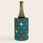 Atomic Age 1950s Starburst Pattern in Mid-Century Modern Turquoise, Rust, Teal Wine Chiller Gallery Image 1