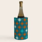 Atomic Age 1950s Starburst Pattern in Mid-Century Modern Turquoise, Rust, Teal Wine Chiller Gallery Image 2