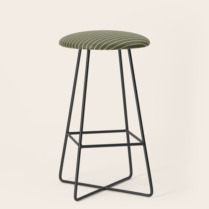 Cozy Stripes In Olive Green Stool Gallery Image 1