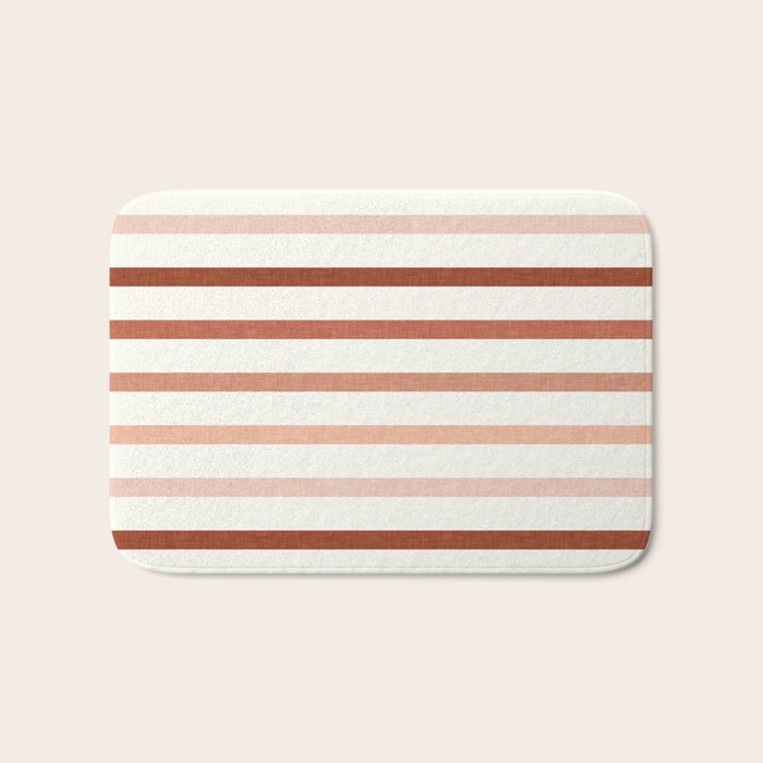 terra cotta stripes  Bath Mat Gallery Image 1