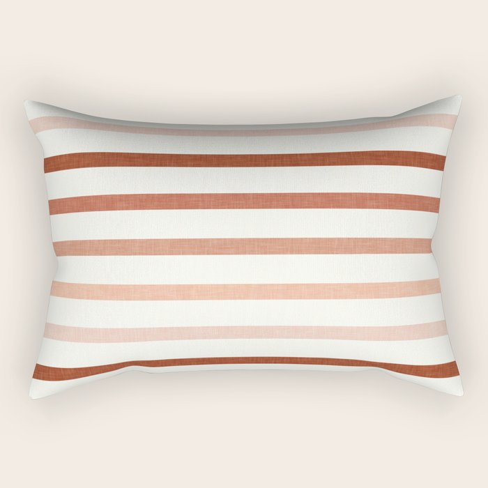 terra cotta stripes  Rectangular Pillow Gallery Image 2
