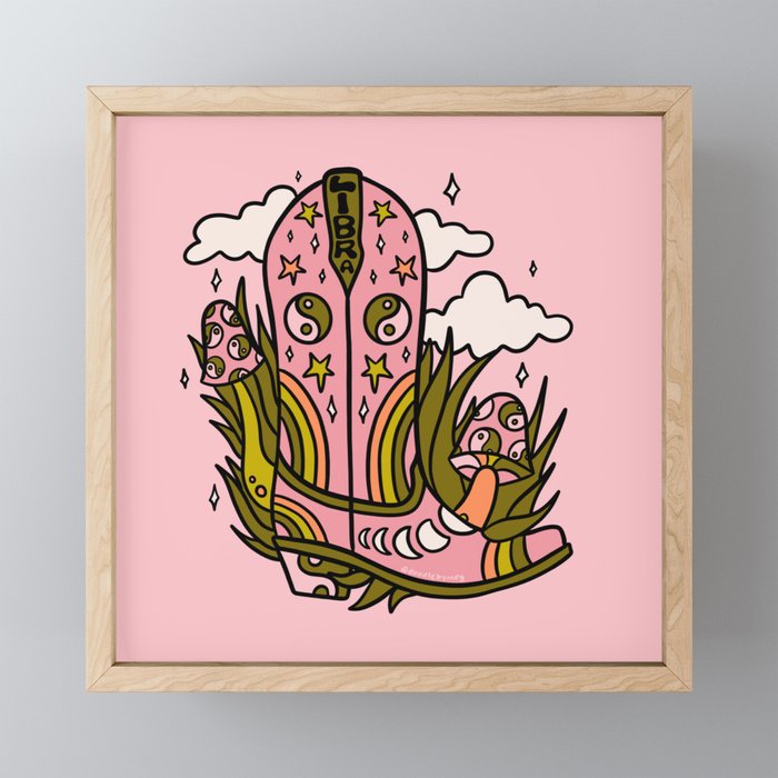 Libra Cowboy Boots Mini Art Print Gallery Image 1