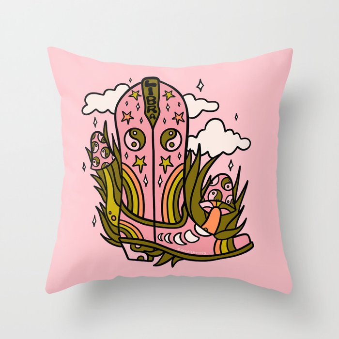 Libra Cowboy Boots Throw Pillow Gallery Image 6