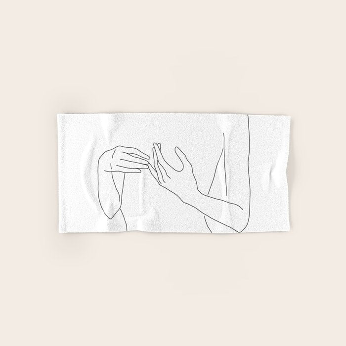 Line Hands 2 Bath Towel Gallery Image 1