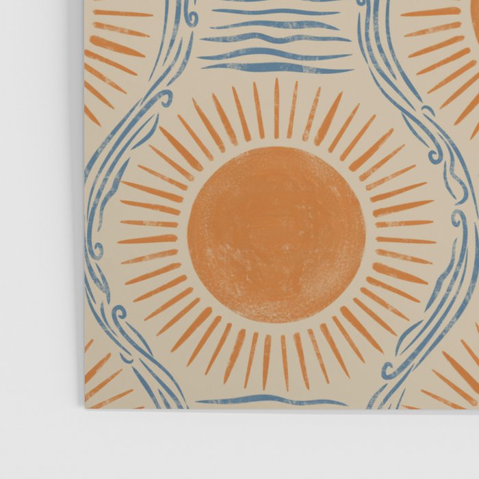 Boho Sun and Sea Vintage Ogee Poster Gallery Image 3