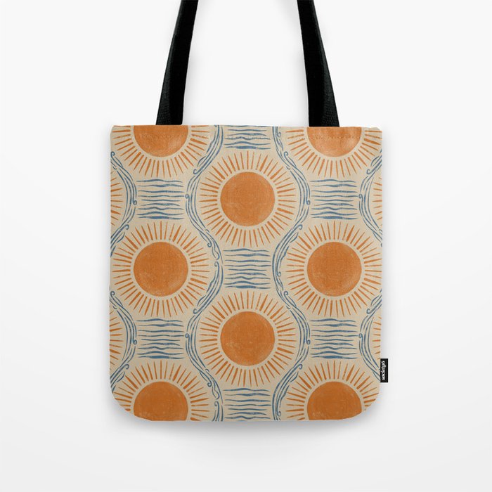 Boho Sun and Sea Vintage Ogee Tote Bag Gallery Image 1