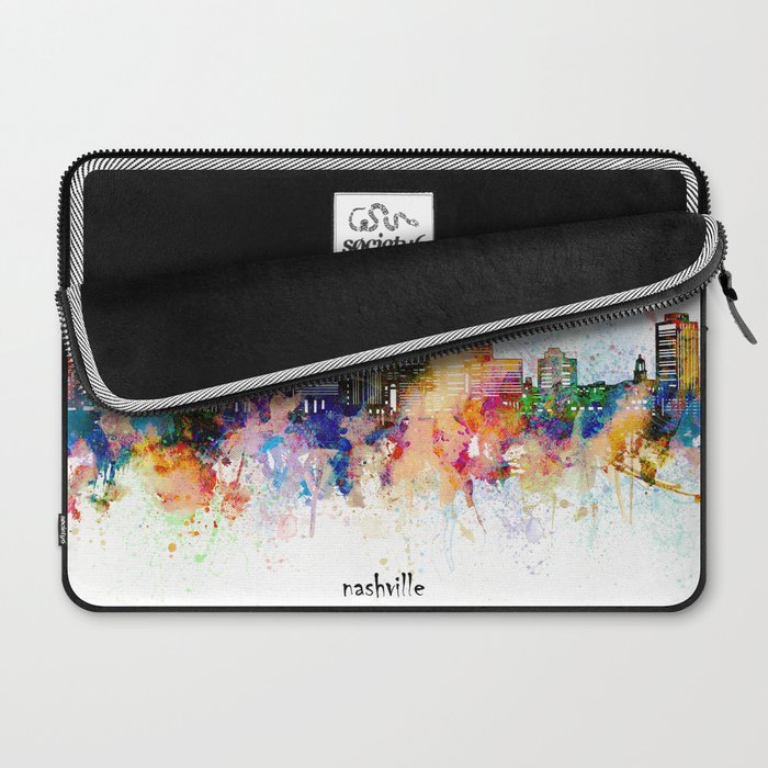 nashville skyline artistic Laptop Sleeve Gallery Image 2