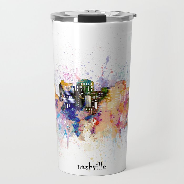 nashville skyline artistic Travel Mug Gallery Image 1