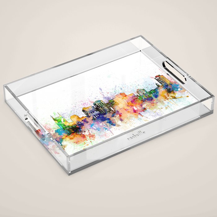 nashville skyline artistic Acrylic Tray Gallery Image 1