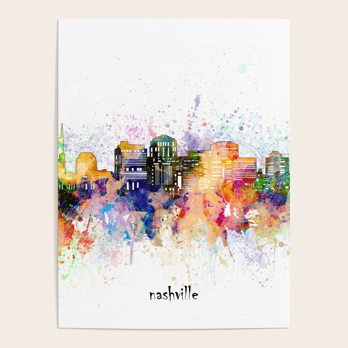 nashville skyline artistic Poster