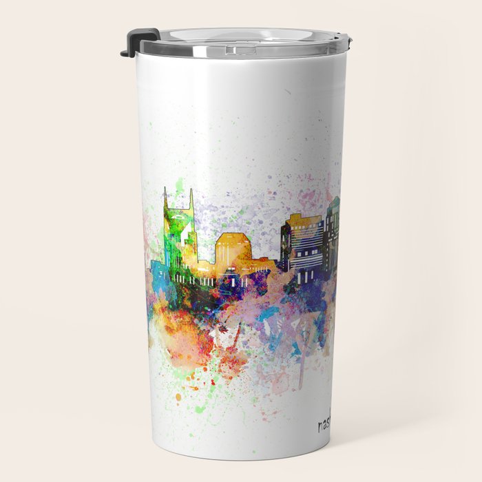 nashville skyline artistic Travel Mug Gallery Image 3