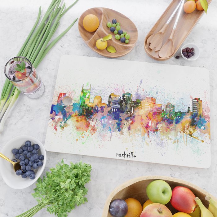 nashville skyline artistic Cutting Board Gallery Image 2