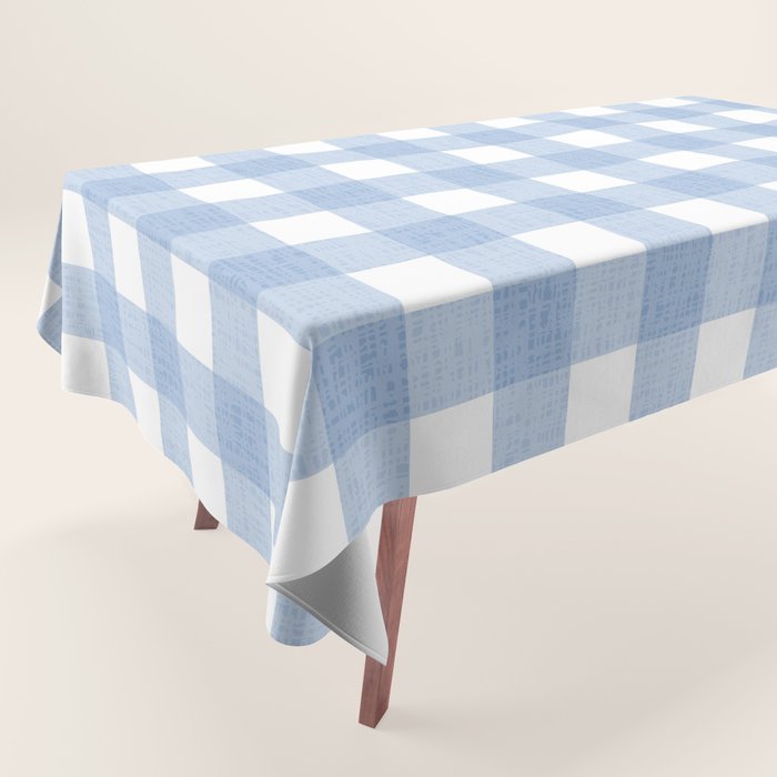 Powder Blue Plaid Tablecloth Gallery Image 1