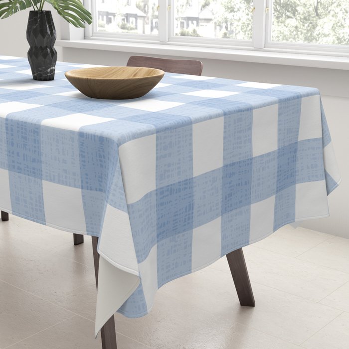 Powder Blue Plaid Tablecloth Gallery Image 3