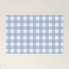 Powder Blue Plaid Welcome Mat Gallery Image 1