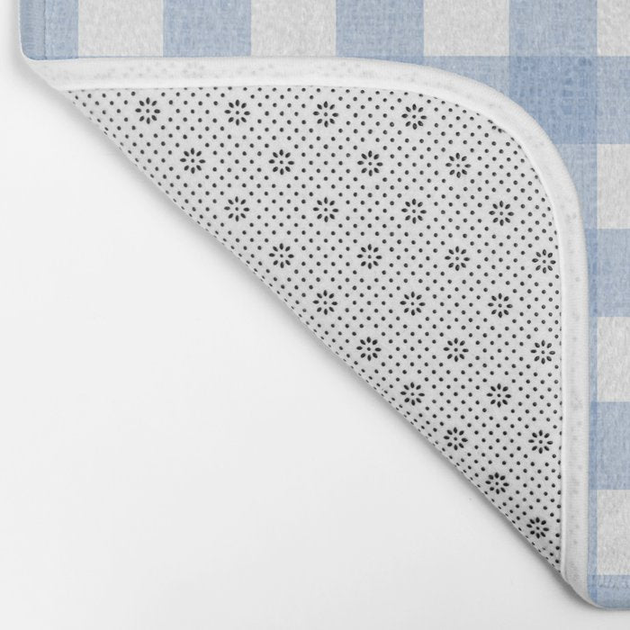 Powder Blue Plaid Bath Mat Gallery Image 2