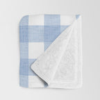 Powder Blue Plaid Throw Blanket Gallery Image 3