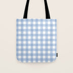 Powder Blue Plaid Tote Bag Gallery Image 1