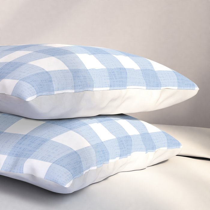 Powder Blue Plaid Pillow Sham Gallery Image 3