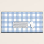 Powder Blue Plaid Desk Mat Gallery Image 1