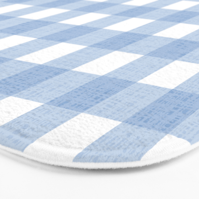 Powder Blue Plaid Bath Mat Gallery Image 3