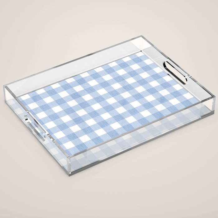 Powder Blue Plaid Acrylic Tray Gallery Image 1