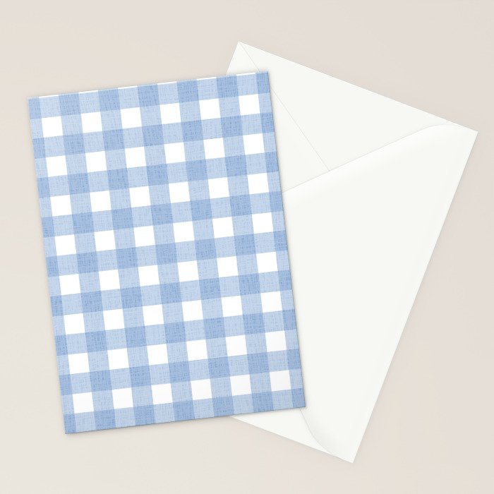 Powder Blue Plaid Stationery Card Gallery Image 2
