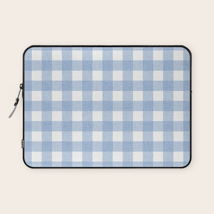 Powder Blue Plaid Laptop Sleeve Gallery Image 1