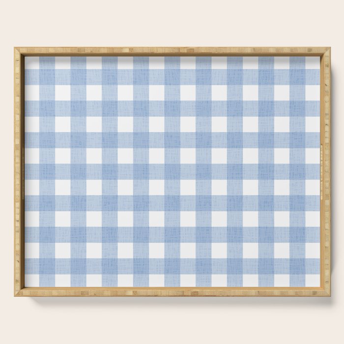 Powder Blue Plaid Serving Tray Gallery Image 1
