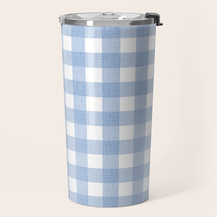 Powder Blue Plaid Travel Mug Gallery Image 2