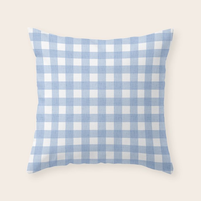 Powder Blue Plaid Throw Pillow Gallery Image 6