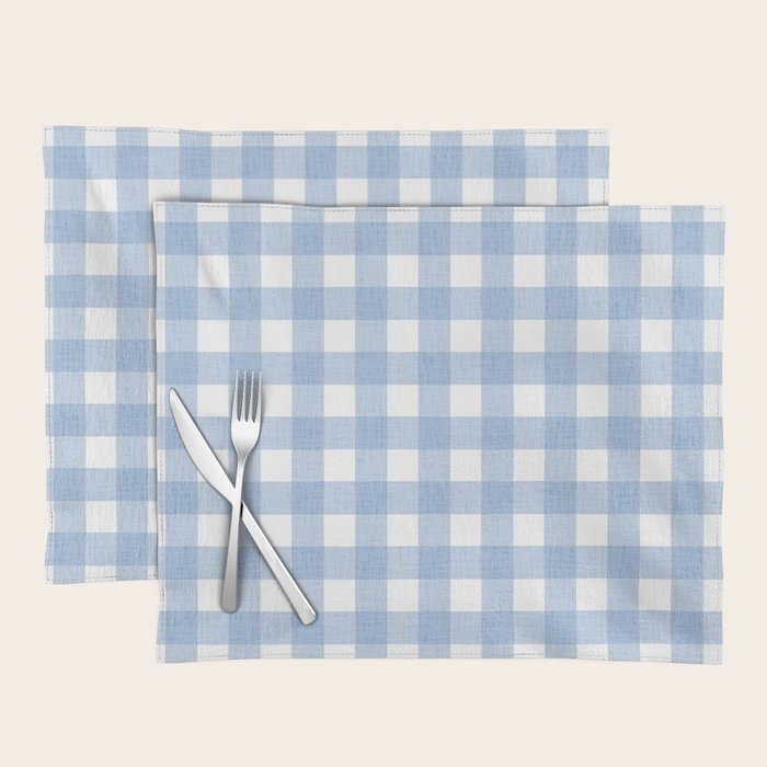 Powder Blue Plaid Placemat Gallery Image 1