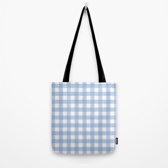 Powder Blue Plaid Tote Bag Gallery Image 2