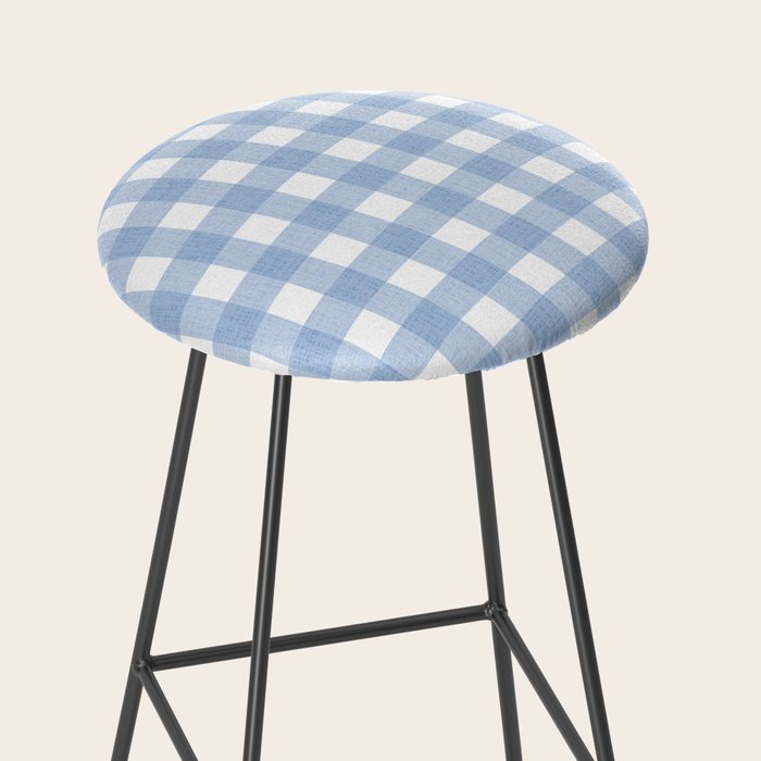 Powder Blue Plaid Stool Gallery Image 2