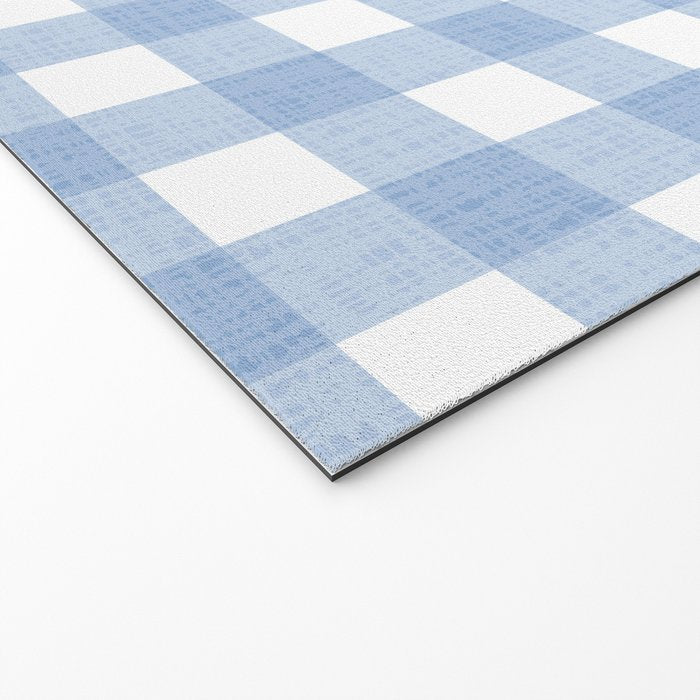 Powder Blue Plaid Welcome Mat Gallery Image 2