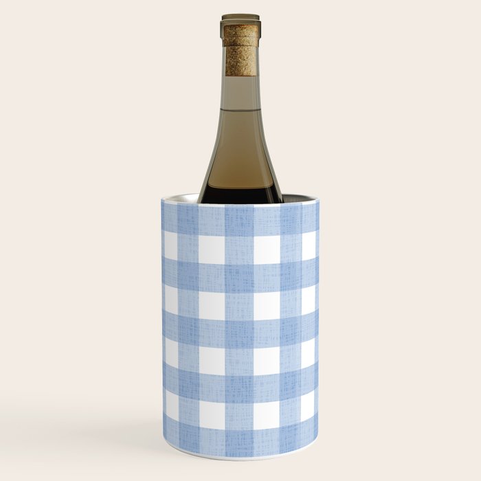 Powder Blue Plaid Wine Chiller Gallery Image 1