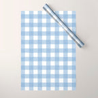 Powder Blue Plaid Wrapping Paper Gallery Image 1