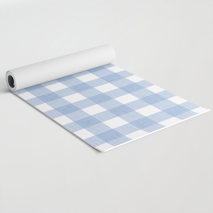 Powder Blue Plaid Yoga Mat Gallery Image 2