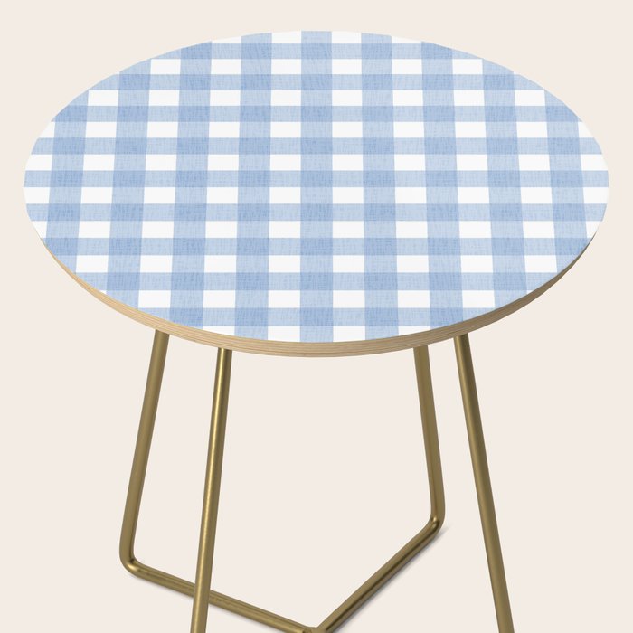Powder Blue Plaid Side Table Gallery Image 2