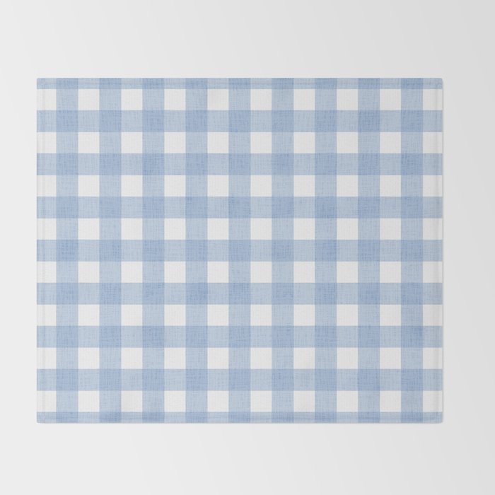 Powder Blue Plaid Throw Blanket Gallery Image 2