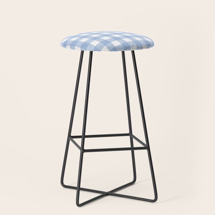 Powder Blue Plaid Stool Gallery Image 1
